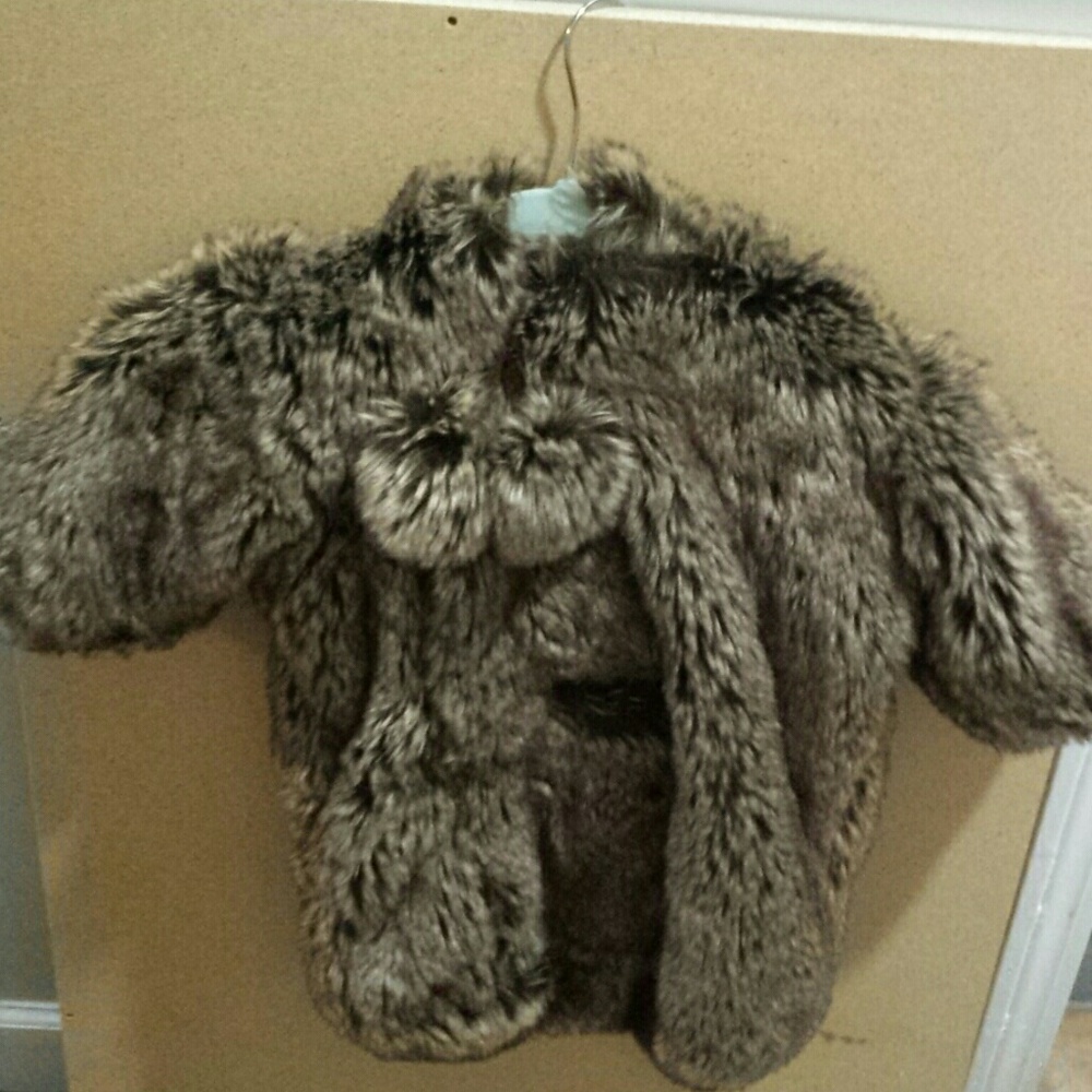 Faux Fur, pom - pom bunting suit